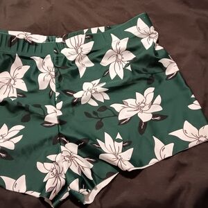 SHEIN Green and White Bikini with Bold Floral Design